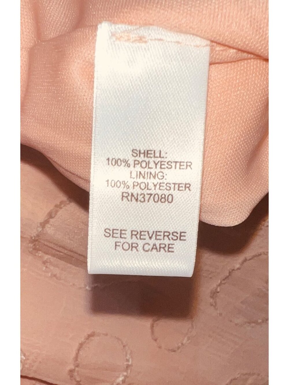 Cato Boho Plus Size 26/28W Peach Polka Dot Dress wBelt and Modest snap Polyester - Picture 5 of 6